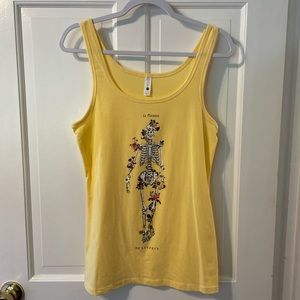 XL Yellow floral skeleton tank top